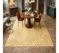 GUGJHFVH Tapis Rectangle Salon, Poils Ras Chambre Facile d'entretien Lavable Modern Geometric Gold, 120x160cm