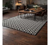 GUGJHFVH Tapis Salon, Chambre à Coucher Courte Pile, Lavable en Machine Modern Geometric Black, 100x160cm