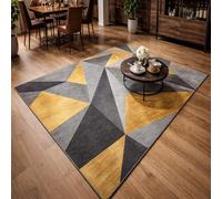 GUGJHFVH Tapis Salon, Chambre à Coucher Courte Pile, Lavable en Machine Modern Geometric Gold, 100x160cm