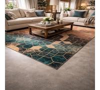 GUGJHFVH Tapis Salon Chambre Lavable Lavable en Machine Tapis Poils Ras Antidérapant et Résistant Modern Geometric Abstract Orange, 140x200cm