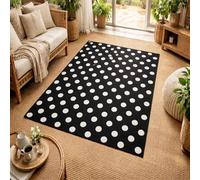 GUGJHFVH Tapis Salon Lavable, Chambre Tapis de Sol Lavable en Machine Couloir Antidérapant et Résistant Moquette Retro Black, 150x210cm