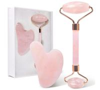 GUGUG Gua Sha Quartz Rose Corps, Guasha Pour Visage, Rouleaux de Massage pour le Visage, Pierre Gua Sha pour le figure Anti-âge Anti-rides