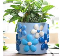 GUGUGO Pots de Fleurs colorés Mignons et Uniques avec Drainage, Vintage rétro pour Plantes d'intérieur, Pot de Jardinage éclectique pour décoration d'intérieur et d’extérieur, bohème Moderne, (C)