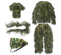 GUGULUZA Tenue de Camouflage 3D pour Adultes Ghillie Suit pour la Chasse en Forêt de la Jungle