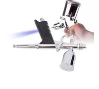 Gugxiom Airbrush Kit, Airbrush Gun Double Action Gravity Feed Set, 0,3mm Aiguilles, 15CC Fluid Cup, Multi Purpose Air Brush Maquillage Modèle Coloriage Peinture Nail Art Tatouage