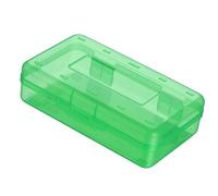 Gugxiom Boîte à Crayons en Plastique de Grande capacité avec Fermeture à Pression pour Enfants et étudiants en Art - Trousse Transparente pour L'école - Matériau Robuste et Durable (Green #16)