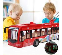 Gugxiom Bus Jouet électronique à Inertie, Modèle de Circulation éducatif, avec Lumière Froide et Musique, adapté aux Moins de 14 Ans