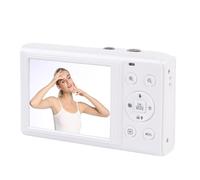 Gugxiom Caméra Numérique 5K 80MP avec Lumière de Remplissage et Zoom 18x - Caméra de Vlog à Double écran pour Blogging Youtube, WiFi, Carte TF 32 Go, Batterie, LCD 2,8 ", Sangle de (White)