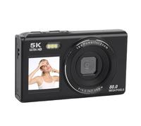 Gugxiom Caméra Numérique 5K 80MP avec Lumière de Remplissage et Zoom 18x - Caméra de Vlog à Double écran pour Blogging Youtube, WiFi, Carte TF 32 Go, Batterie, LCD 2,8 ", Sangle de (Black)