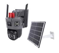 Gugxiom Caméra Solaire Outdoor Wireless, 2K Dual Lens Solar Security Camera 5G 2.4G WiFi IP66 Sécurité Cameras Wireless Outdoor avec Détection de Mouvement PTZ à 360 ° et Talk à 2