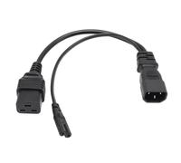 Gugxiom Cordon d'alimentation Séparateur IEC320 C14 Mâle vers IEC320 C7 C19 Y, PVC, Conception 1 en 2 Sorties, pour Adaptateurs D'ordinateur Portable, Moniteurs