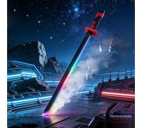 Gugxiom Épée Lumineuse, Sabres de Duel Clignotants pour Enfants avec Son, Jouet D'arme de Guerrier de Guerre à 7 Couleurs Claires, Costume de Cosplay d'halloween Cool, Décoration de