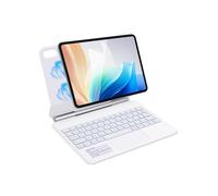 Gugxiom Étui avec clavier pour iPad 11 A16 2025/10 10,9" 2022, clavier magique avec pavé tactile, rétroéclairage Magic Keyboard Case (blanc)