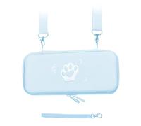 Gugxiom Étui de Transport Patte de Chat pour Coque de Protection Rigide en Cuir PU avec capacité Spacieuse pour Console de Jeu (Blue)
