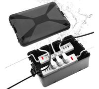 Gugxiom Grande boîte à câbles étanche pour l'extérieur, 32 x 22 x 13 cm, IP54, boîte électrique d'extérieur avec 7 ports de câble, boîte à câbles pour protection des rallonges, multiprises et prises