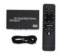 Gugxiom Hub D'affichage HDMI 4 en 1 Sortie sans Couture, Répartiteur HDMI avec Télécommande pour 4 Entrées Sources et 1 Sortie, Multivision 4K 30 Hz pour Moniteur TV, Utilisation en