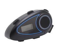 Gugxiom Interphone Bluetooth pour Casque de Moto avec écran LCD de Batterie, Réglage du Son Radio FM EQ, Haut-parleurs 40 Mm IPX6 Résistant à la Pluie, Temps de Conversation 24 Heures