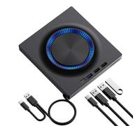 Gugxiom Lecteur Optique Externe, USB 3.0 Blu avec Lecteur de Carte SD TF, Graveur de CD DVD 7 en 1 pour Ordinateur Portable, Ordinateur de Bureau, Mince Portable de Type C