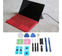 Gugxiom Lot de 4 Pieds de Boîtier Inférieur pour Ordinateur Portable avec Kit D'outils, Coussinets de Rechange pour Ordinateur Portable Surface 3ème/4ème/5ème Génération (BLACK)