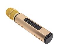 Gugxiom Microphone Bluetooth Portable avec Fonction Haut-Parleur, Haute compatibilité pour Les Séances de karaoké et de Chant en Famille, 1 unité (Gold)