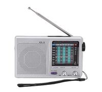 Gugxiom Radio AM FM Portable, Radio Multibande de Poche avec Ondes Courtes, à Piles pour Randonnée, Extérieur et Kit d'urgence, Prise Jack 3,5 Mm (Silver)