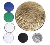 Gugxiom Réflecteur d'éclairage de Photographie 7 en 1, Réflecteur de Studio Pliable 80 Cm/31,5 Pouces, Photo Portable avec Sac de Rangement, Argent, Or, Blanc, Noir, Lumière Douce, Vert, Bleu