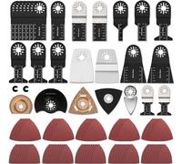 GUHAOOL 110 Pcs Lames de Scie Oscillantes, Outil Multifonction Saw Blades Accessoires Kit, Bois Plastique Métal Universelle Outil Multifonctions Accessoires Kit pour Poncer, Meuler, Couper et Polir