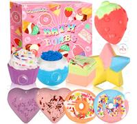 GUHAOOL Bombes de Bain, Lot de 9 Coffret Cadeau Boules de Bain, Bombes de Bain Moussantes Biologiques et Naturelles, Coffret Cadeau Femme - pour Cadeau Femme, Fille, Enfants, Fete des Meres, Noël