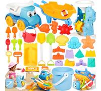 GUHAOOL Jouet de Plage, 30PCS Bac à Sable Jouets de Plage, Kit de Jeu de Plage Enfant avec Sac en Filet, Roue À Eau,Pelle Rateau Plage Chateau,Moules à Sable Jouets pour Enfants Intérieur ou Extérieur