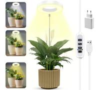GUHAOOL Lampe Plante, Lampe de Croissance à Spectre Complet, Lampe de Plante Réglable en Hauteur avec Minuterie Marche/arrêt Automatique 3/9/12H, 9 Luminosité,3 Modes Lumière pour Plantes d'intérieur