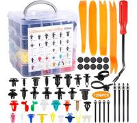 GUHAOOL Rivet Plastique Voiture, 1250 Pièces Clips Voiture, 32 Tailles Clips Plastique Voiture avec Outil de Démontage et Coussinets en éponge, Universel pour Auto Panneaux Garniture de Portière