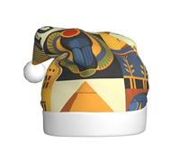 GUHAOT Ancient Egypt Tribe Series Chapeau de Noël imprimé Chapeau de Père Noël Chapeau de fête Accessoire de déguisement
