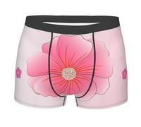GUHAOT Boxer doux pour homme, imprimé œillets floraux, sous-vêtements respirants et confortables pour homme, Noir , XL