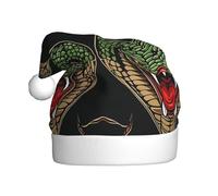 GUHAOT Chapeau de Noël en forme de cœur avec imprimé tête de cobra, chapeau de Père Noël, accessoire de costume de fête
