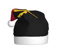 GUHAOT Chapeau de Noël imprimé drapeau de l'Angola - Chapeau de Père Noël - Accessoire de déguisement