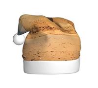 GUHAOT Chapeau de Noël imprimé pyramide égyptienne dans le désert - Chapeau de Père Noël - Accessoire de déguisement