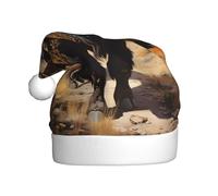 GUHAOT Chapeau de Noël imprimé troupeau de bison d'Amérique du Nord, chapeau de Père Noël, couvre-chef, accessoire de costume de vacances