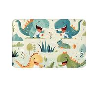 GUHAOT Joli petit bébé dinosaure imprimé doux tapis de salle de bain antidérapant en mousse à mémoire de forme, tapis de sol intérieur absorbant