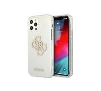 Guess GUHCP12LPCUGL4GTR Coque de Protection pour iPhone 12 Pro Max 6,7" Transparent Paillettes 4G Big Logo