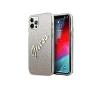 Guess Glitter Gradient Script - Coque pour iPhone 12 Pro Max (Or)