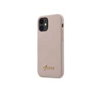 Guess Silicone Script - Coque pour iPhone 12 mini (rose) - 3700740482025