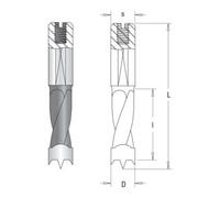 Guhdo GUHDO Foret combiné à queue cylindrique D6 l27 L57,5 R Quantité:1