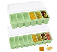 GUHIRALONA Lot de 2 moules de congélation en silicone, cubes de congélation pratiques pour la préparation des repas, parfaits pour le dosage des soupes et des repas, lot de 6 et 9 moules dans un lot
