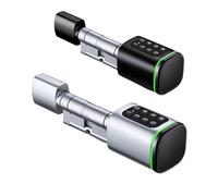 GUHKPFIX TTlock APP Inteligente Serrure numérique réglable, clé à Cylindre, Carte de Mot de Passe, Serrure à Cylindre Intelligente(Silver,A45-B45)