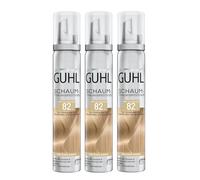 Guhl Lot de 3 flacons de 100 ml de mousse de teinture, couleur 82, blond doré clair, pour cheveux blonds clairs, blond moyen et gris, tenue douce, volume et brillance des couleurs