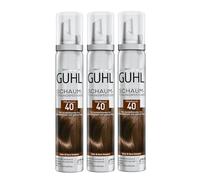 Guhl Lot de 3 flacons de 100 ml de mousse teintée - Couleur 40 - Pour cheveux blonds foncés à marron moyen et gris - Tenue douce, volume et brillance des couleurs