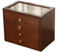 GUHPZA Boîte À Bagues en Bois Massif, Boîte À Bijoux Légère pour Mariage, Boîtes De Rangement Rétro en Bois pour Bagues,45660