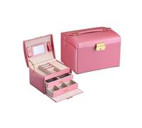 GUHPZA Boîte À Bijoux À Trois Niveaux, Grande Capacité, Portable, pour Ranger Bagues, Boucles d'oreilles, Bijoux, Maison, Petite,1