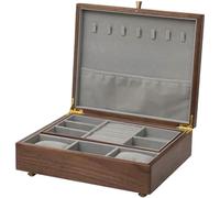 GUHPZA Boîte À Bijoux Boîte À Bijoux Boîte De Rangement pour Bijoux Boîte À Bijoux De 11,81 Pouces Boîte De Rangement Petite Boîte À Bijoux Boîte en Noyer Noir Peut Être Stockée Présento,1