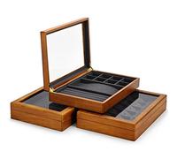 GUHPZA Boîte À Bijoux Multifonctionnelle en Bois, Plateau De Présentation pour Bagues Et Bracelets, Petite Boîte De Rangement pour Bijoux,1